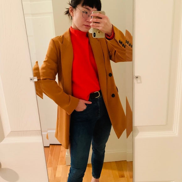 Zara Jackets & Blazers - [Zara] Belted blazer in mustard